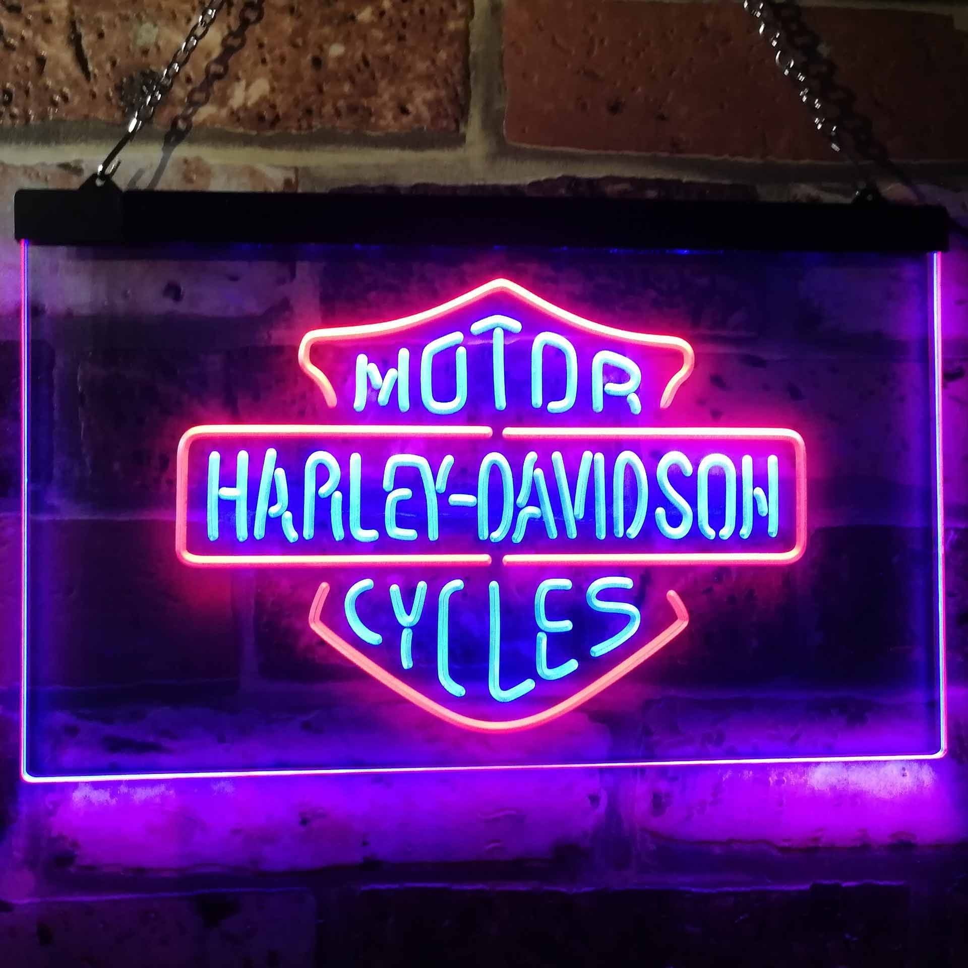 Harley Davidson Motorcycles Dual LED Neon Light Sign